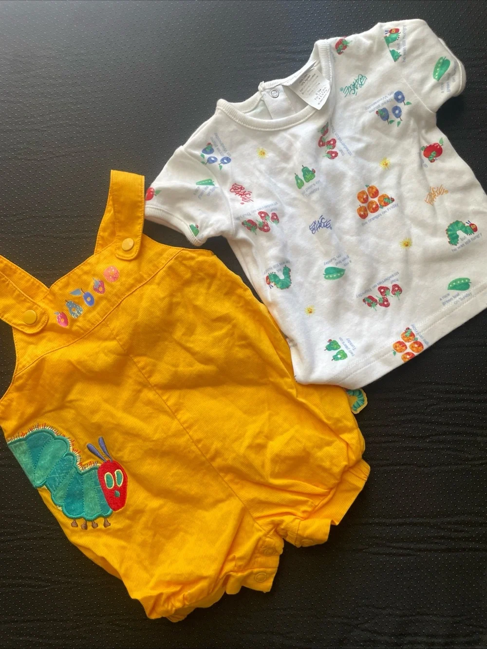 Vintage Carter's Yellow The Very Hungry Caterpillar Bubble Romper Set